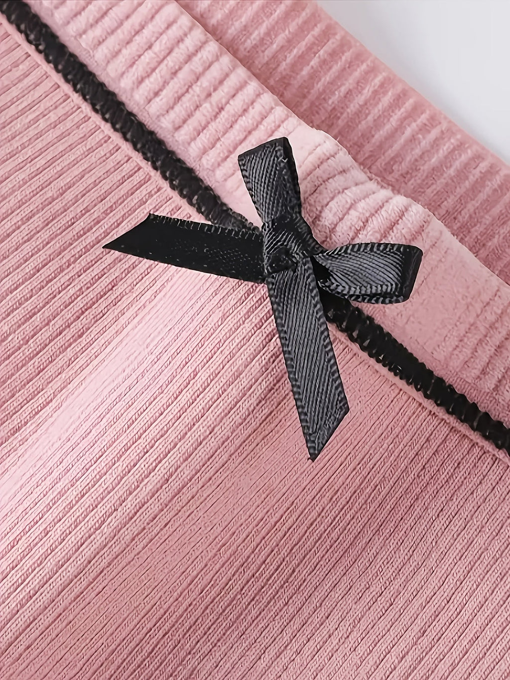 Girls Ribbed Briefs Twelve-Pack with Bow Details and Contrast Trim in Random Colors for Everyday Wear