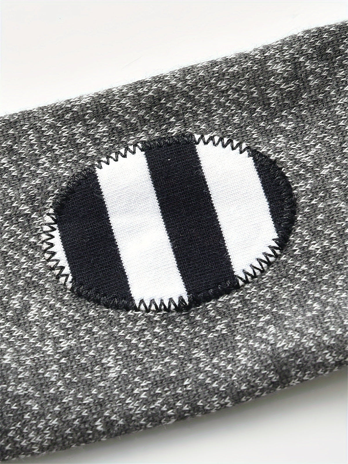 Baby Boys' Grey Hooded Bodysuit and Pants Set with Mama Lettering and Black White Striped Trim