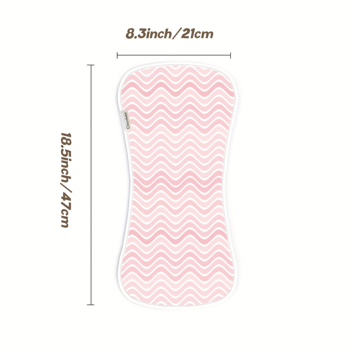 Baby Patterned Burp Cloths 6-Pack with Curved Shoulder Edges in Pink Blue or Green Sets for Daily Feeding