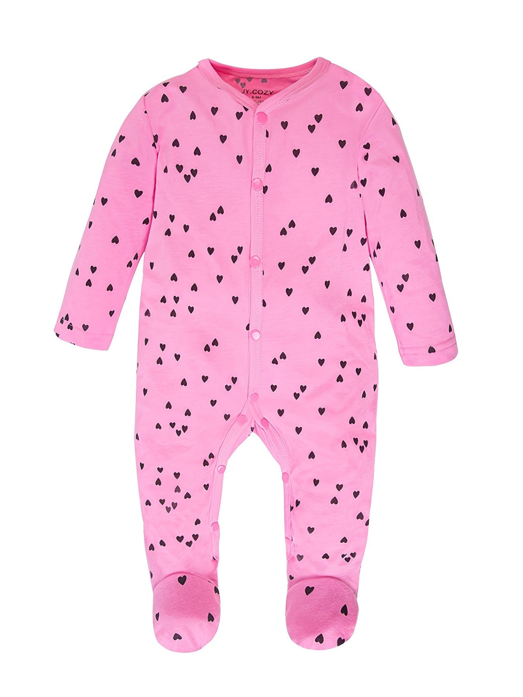 Baby Girls' Footed Rompers 4-Pack with Long Sleeves and Mixed Floral Animal Prints for Everyday Dressing