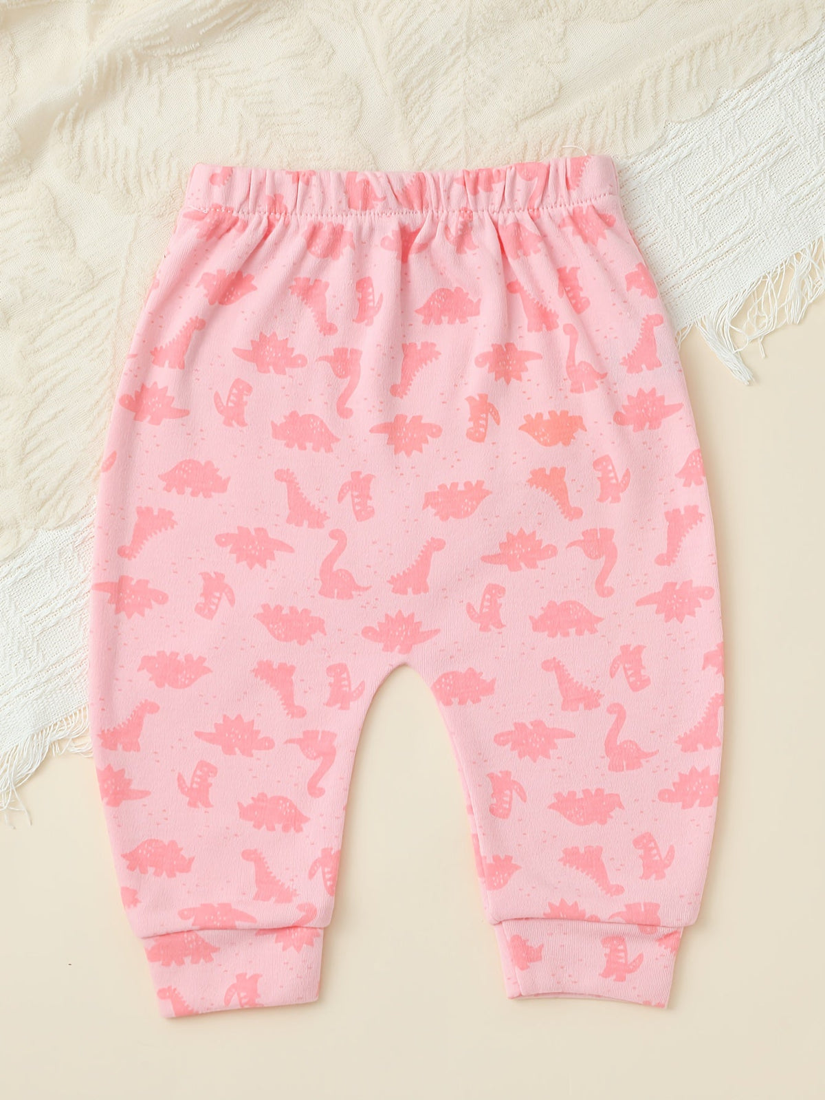 Baby Girl Pants Ten Pack in Pastel Colors with Animal Prints and Cuffed Ankles for Everyday Outfit Changes