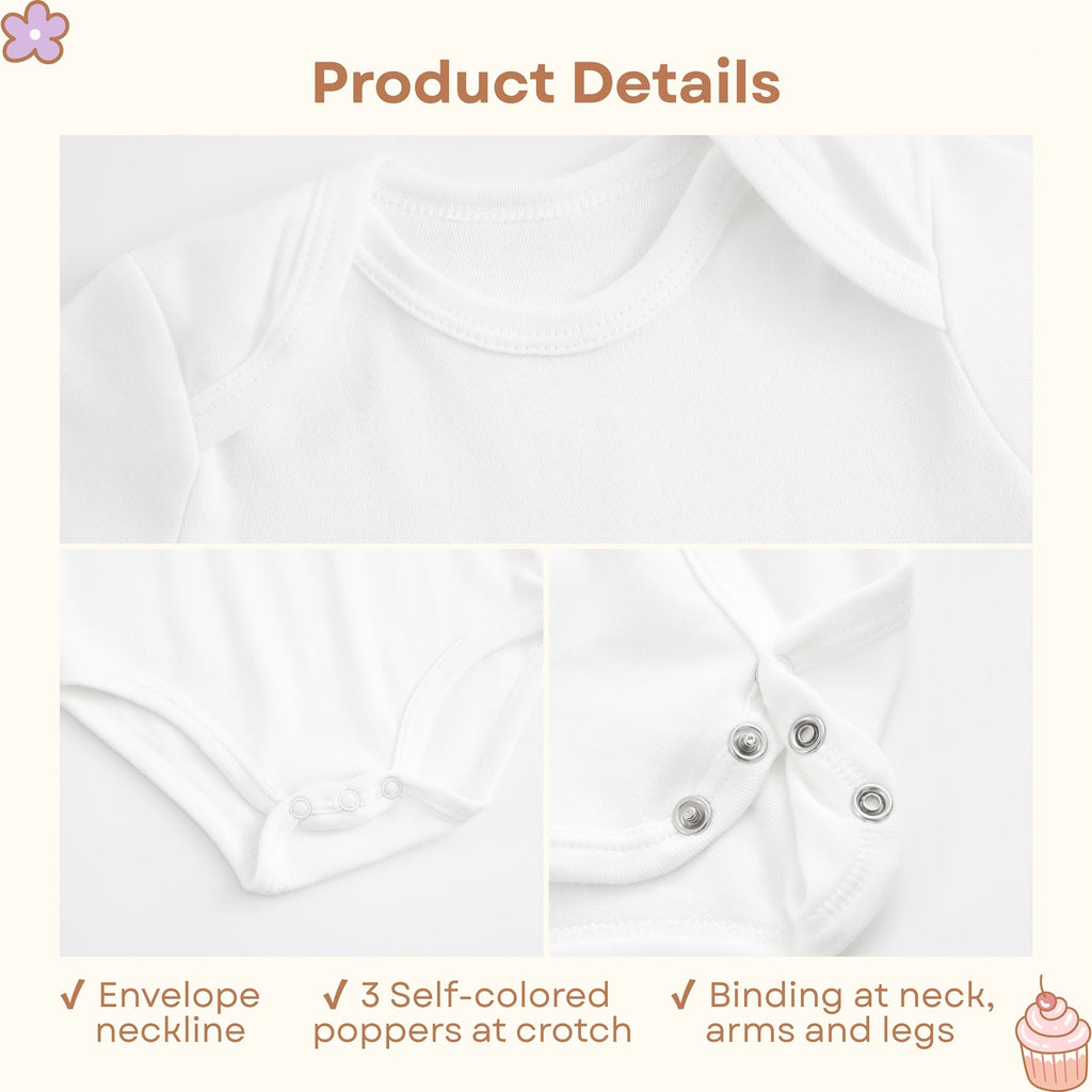 Baby Lil Nugget Bodysuit in White Cotton with Red Script and Short Sleeves for Simple Everyday Outfits
