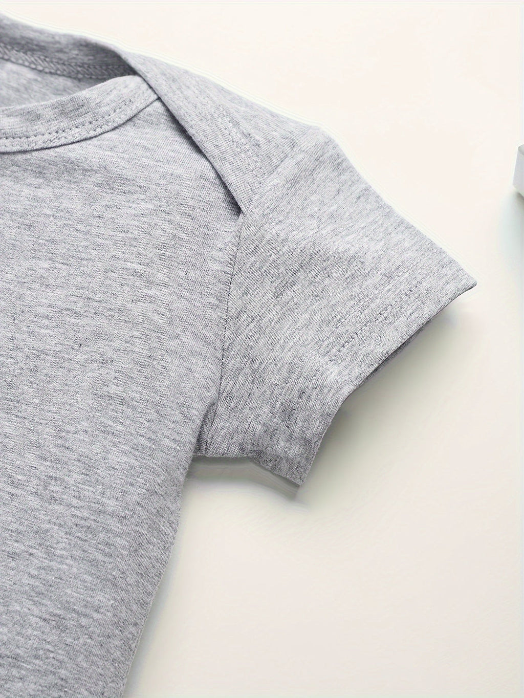 Baby Lil Nugget Cotton Bodysuit in Grey with Red Lettering and Short Sleeves for Everyday Layering