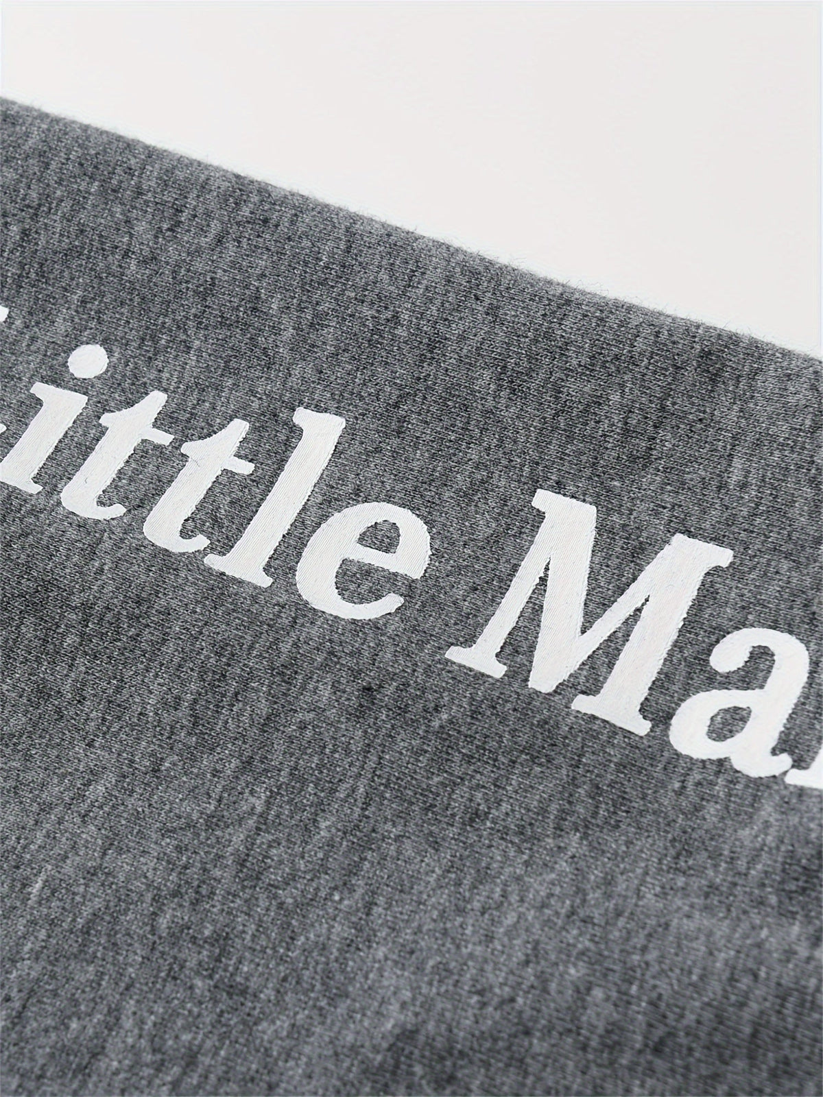 Baby Outfit Set with a Dad's Little Dude Bodysuit and Gray Pants Plus Matching Hat for Newborn Boys