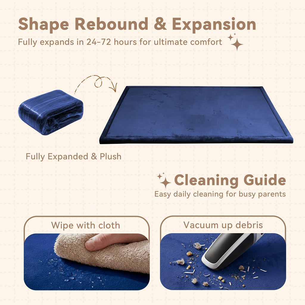 Cushioned Baby Play Mat with a Coral Velvet Surface and 1.1-Inch Memory Foam for Comfortable Floor Time