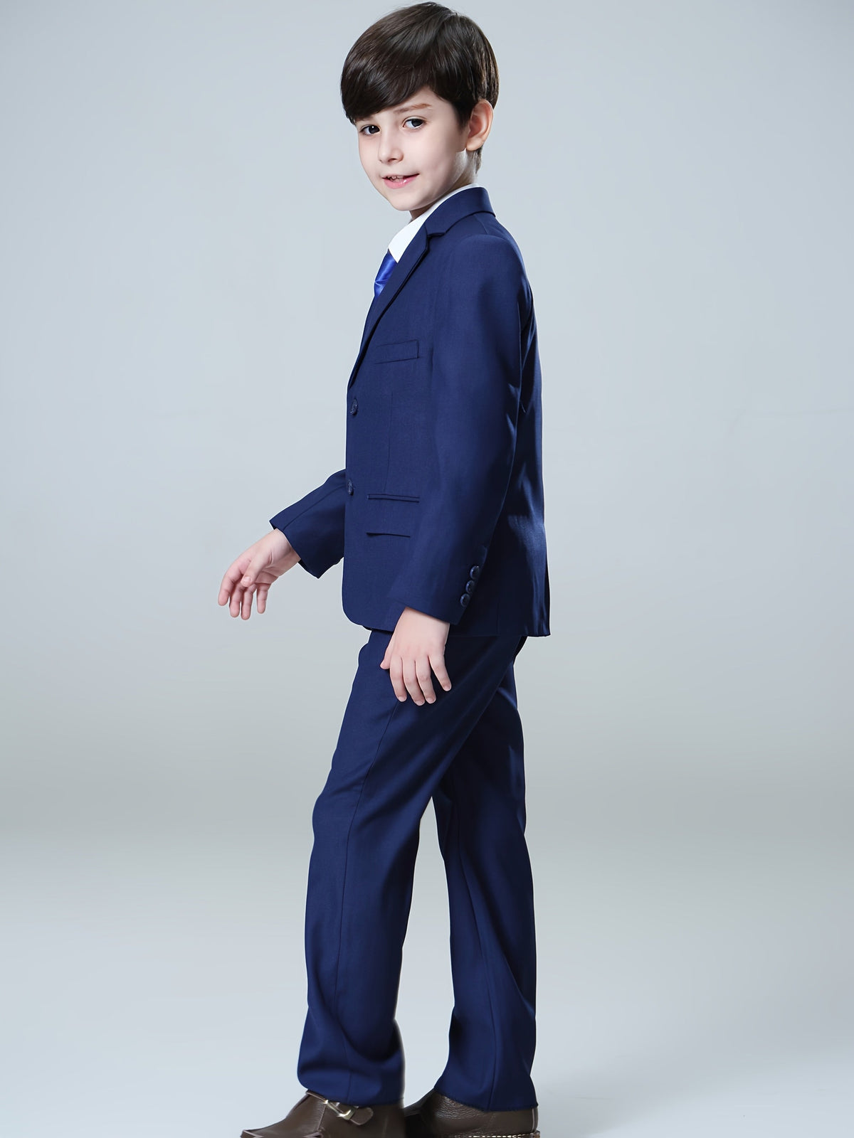 Boys' Three-Piece Formal Suit Set of Jacket, Vest and Trousers for Weddings and Special Occasions