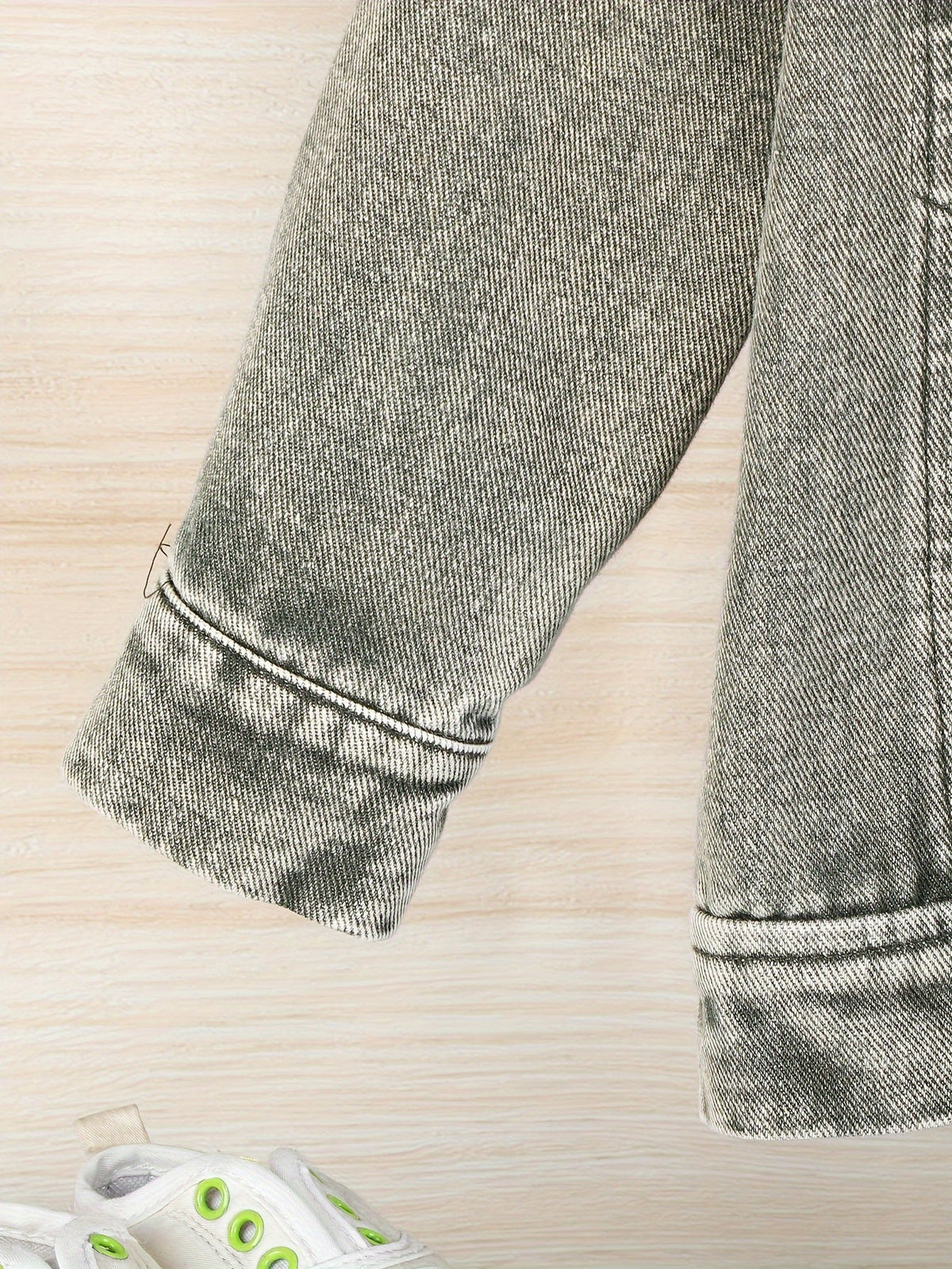 Baby Boys' Green Denim Cargo Set with a Button Front Jacket and Matching Pocket Pants for Casual Wear