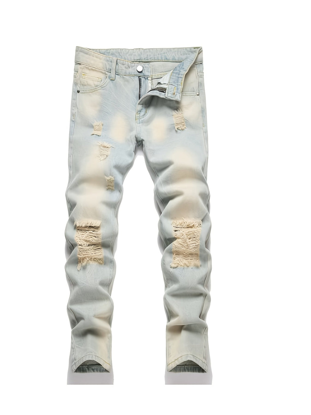 Boys' Distressed Jeans 3-Pack in Black, Blue and Light Wash Denim for Slim Fit Everyday Casual Outfits