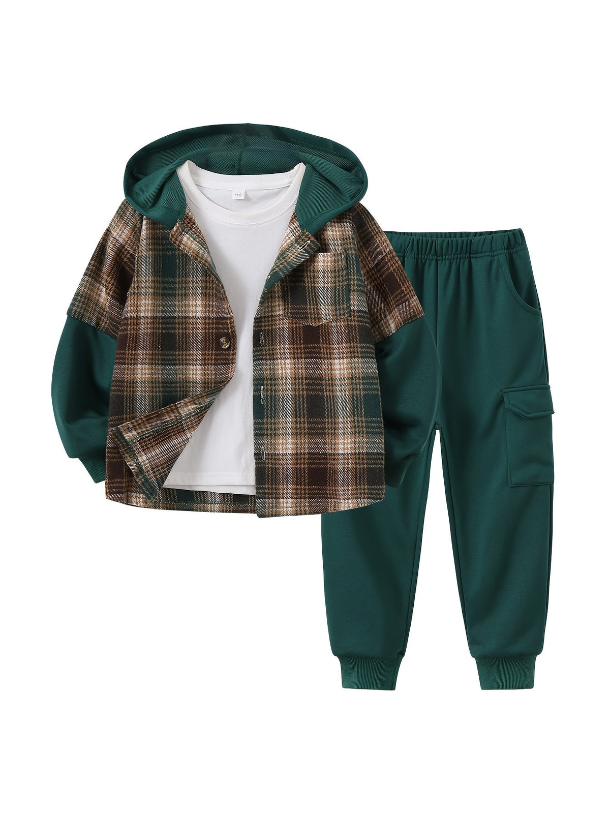 Boys' Plaid Outfit Set - Long Sleeve Winter