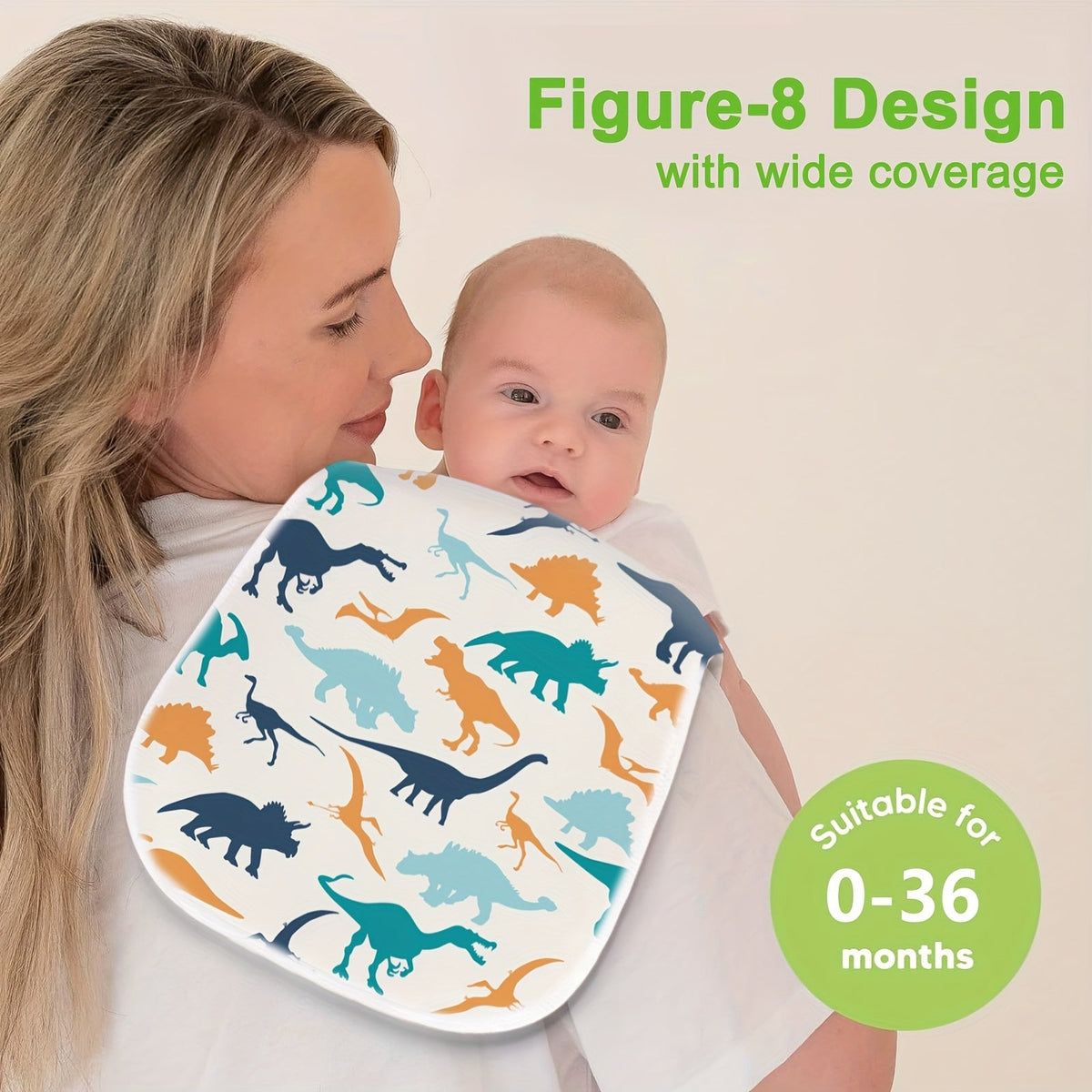 Baby Burp Cloths 10-Pack in Mixed Floral and Animal Prints with Curved Edges for Everyday Shoulder Coverage