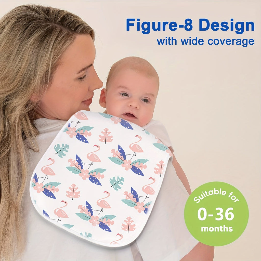 Burp Cloth Ten-Pack with Curved Shoulder-Friendly Shapes in Coordinated Prints for Everyday Feeding Care
