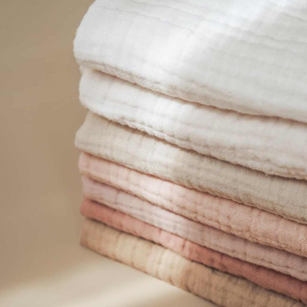 Muslin Baby Washcloths in a Seven Pack of 11 Inch Squares for Bathing, Face Wiping and Daily Care