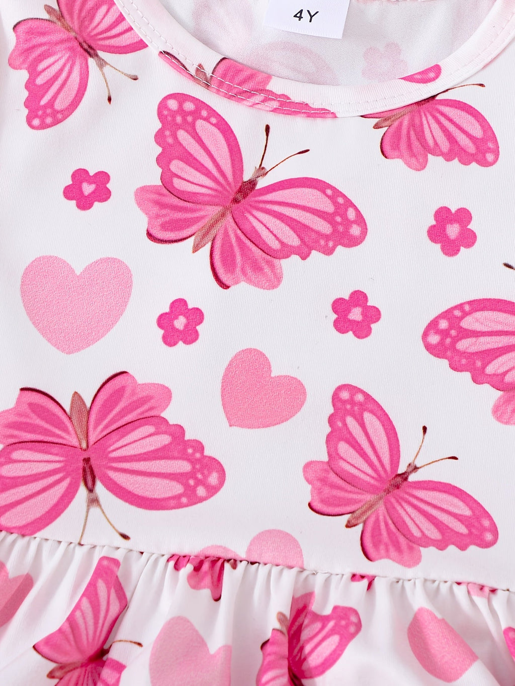 Girls' Three-Pack Sleeveless Dresses with Pink Butterfly and Heart Prints for Everyday Summer Outfits