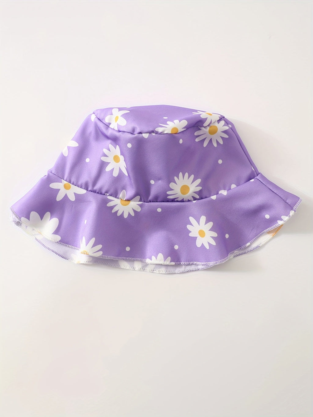 Girls' Flower Print Dress and Hat Set in Pink or Purple with Thin Straps and a Flared Skirt for Summer