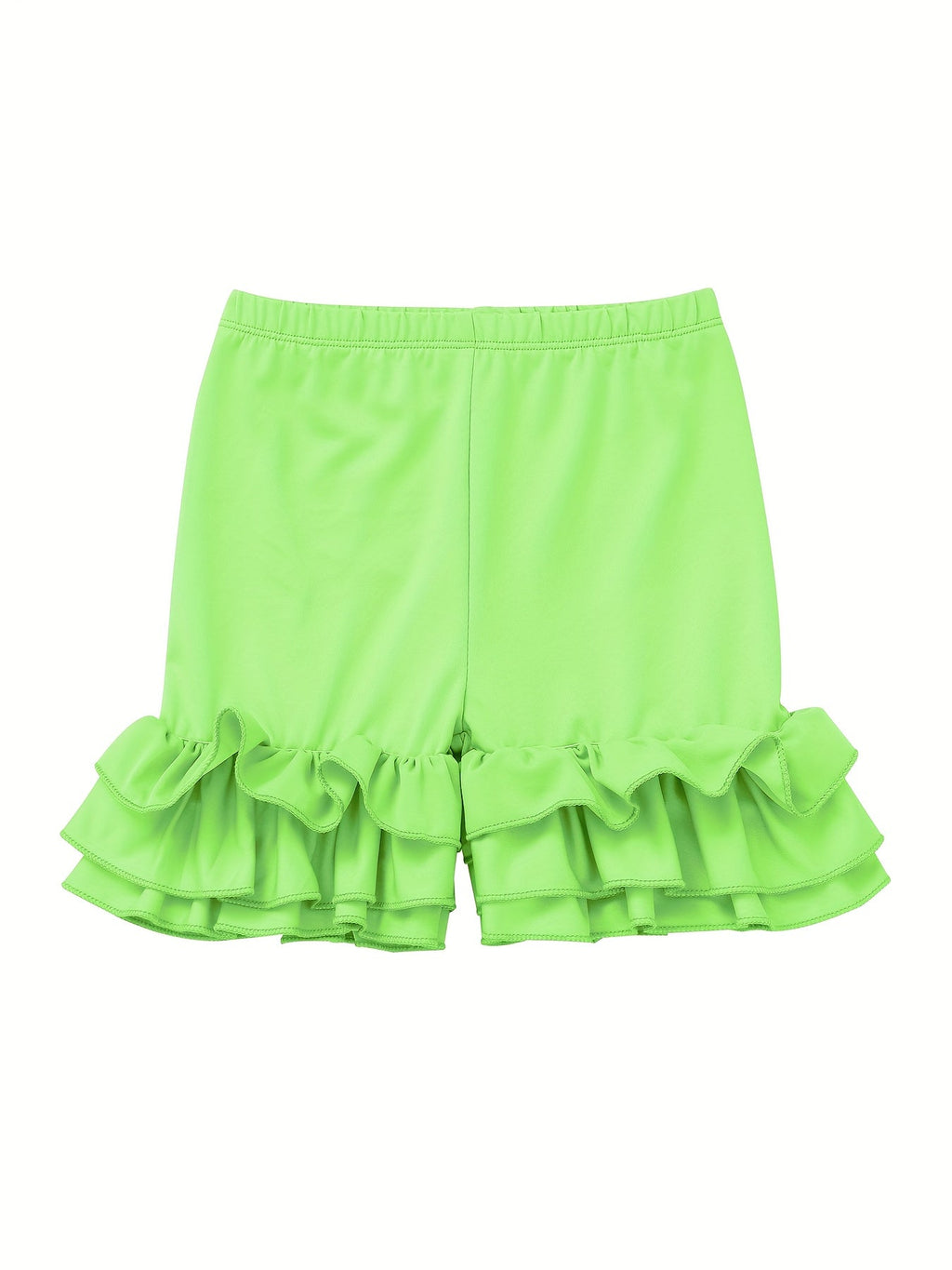 Girls' Ruffle Hem Shorts Six Pack in Solid Colors with Elastic Waists for Playful Summer Outfits