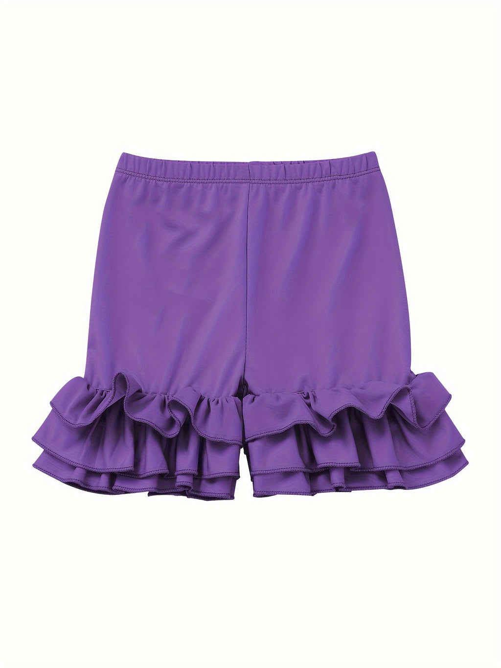 Girls' Ruffle Hem Shorts Six Pack in Solid Colors with Elastic Waists for Playful Summer Outfits