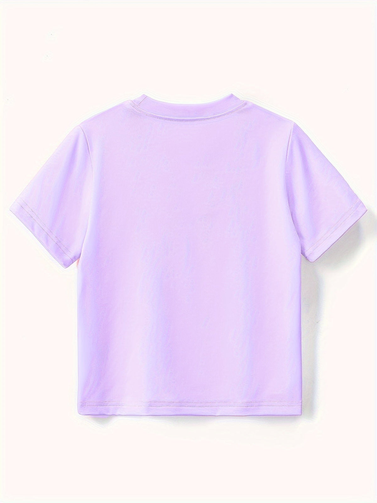 Girls' Cotton Graphic T-Shirt with My Mom Always Wonders Lettering and Short Sleeves for Everyday Play