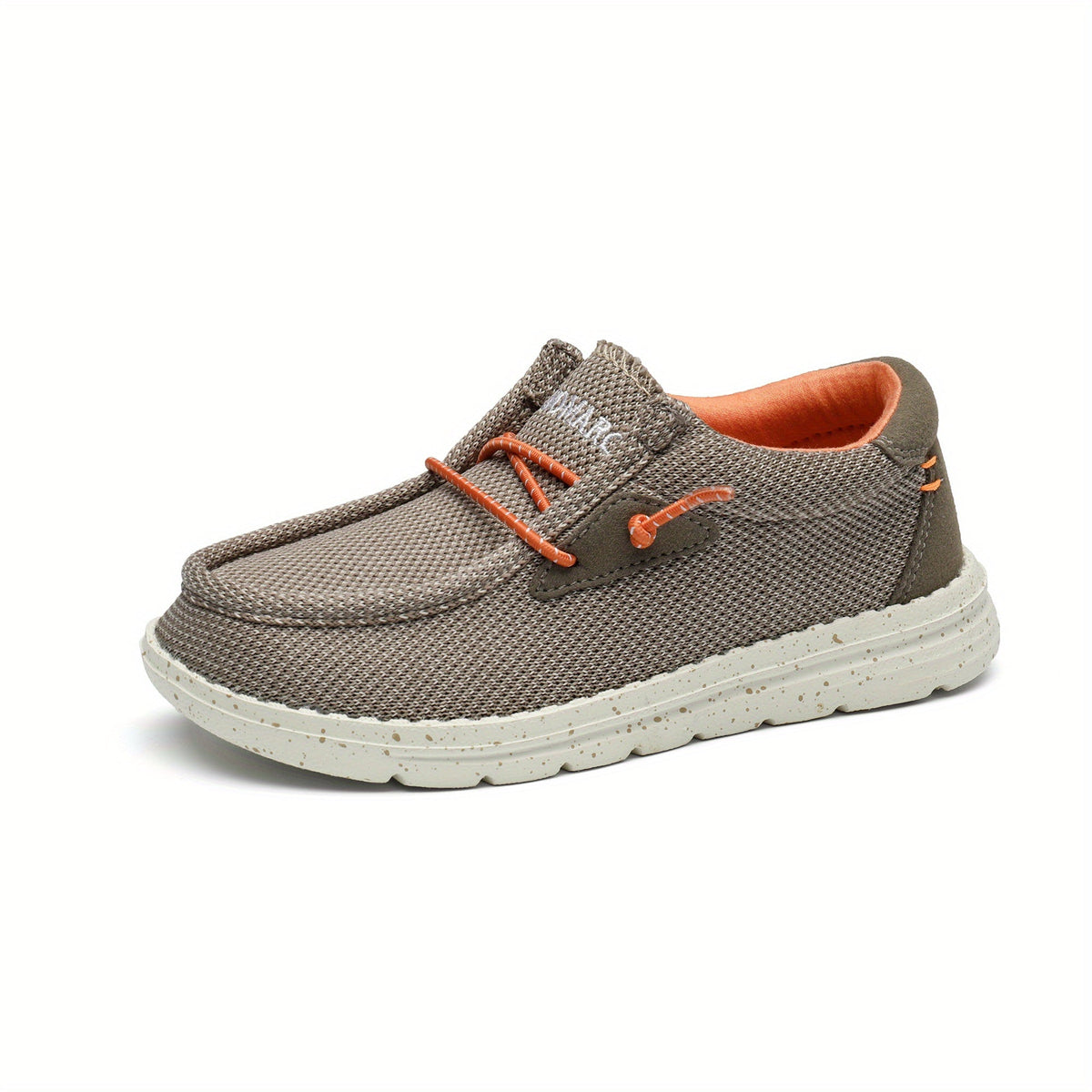 Slip On Loafers for Kids with Textured Fabric Uppers and Speckled White Soles for Everyday Outfits